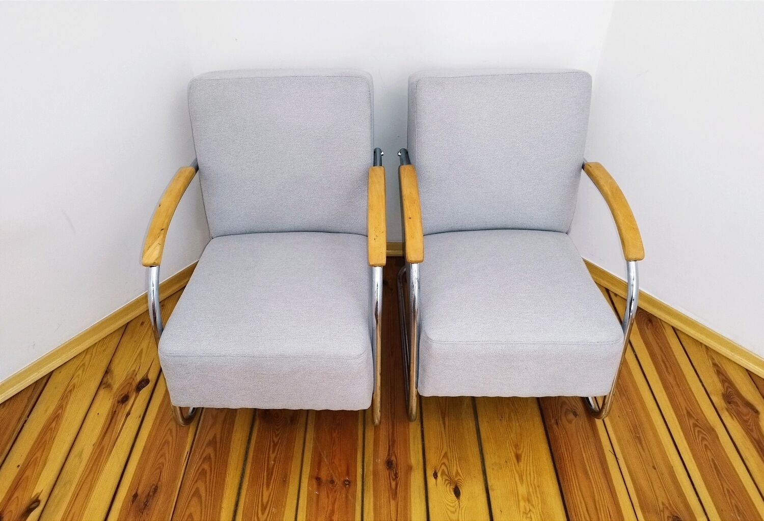 Pair of mücke melder fn 21 armchairs, vintage, 1930