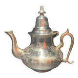 Silver metal teapot