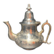 Silver metal teapot