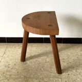 2 tabourets tripode en chêne années 60