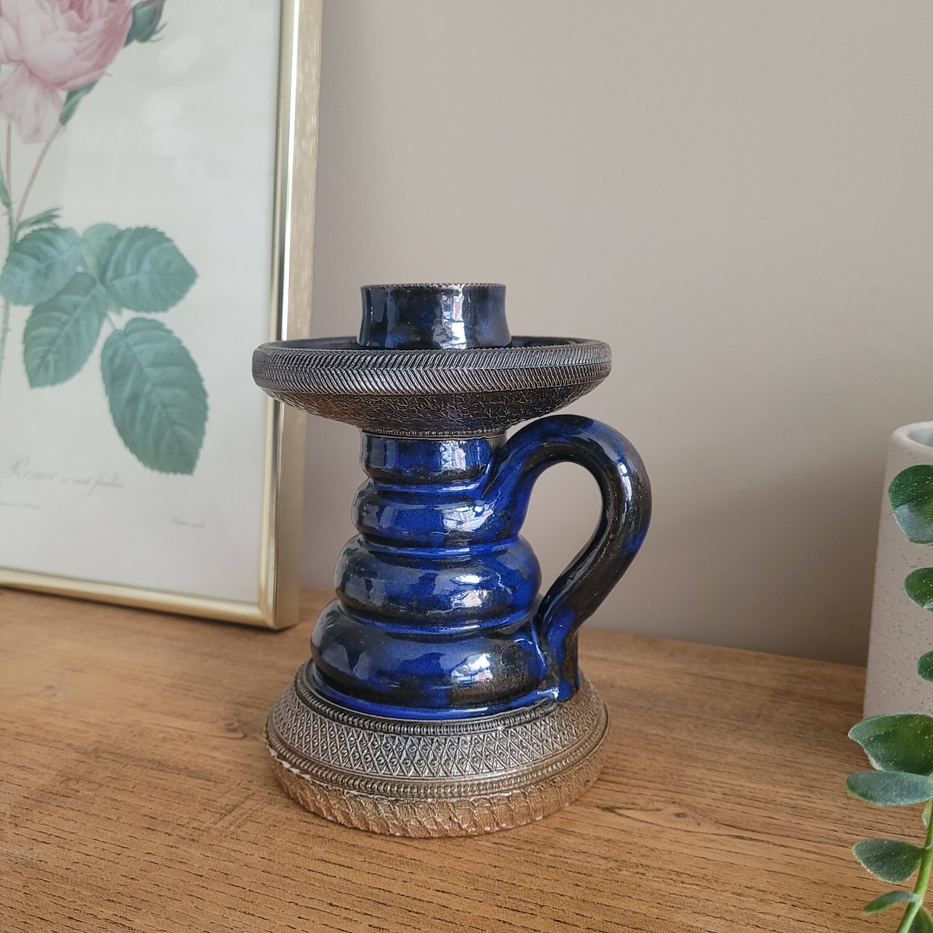 La Redoute x Selency ceramic candle holder 14 blue