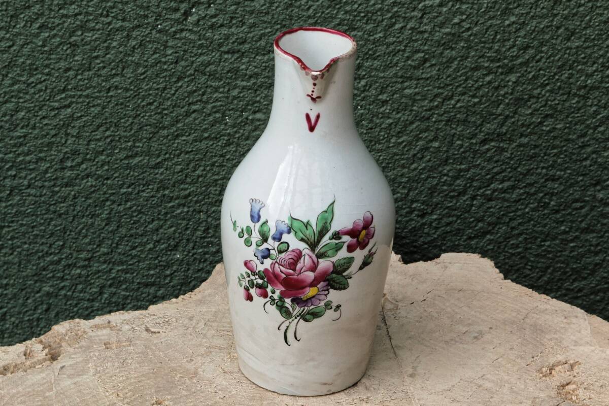 Vinegar burette in Lunéville earthenware, 19th century