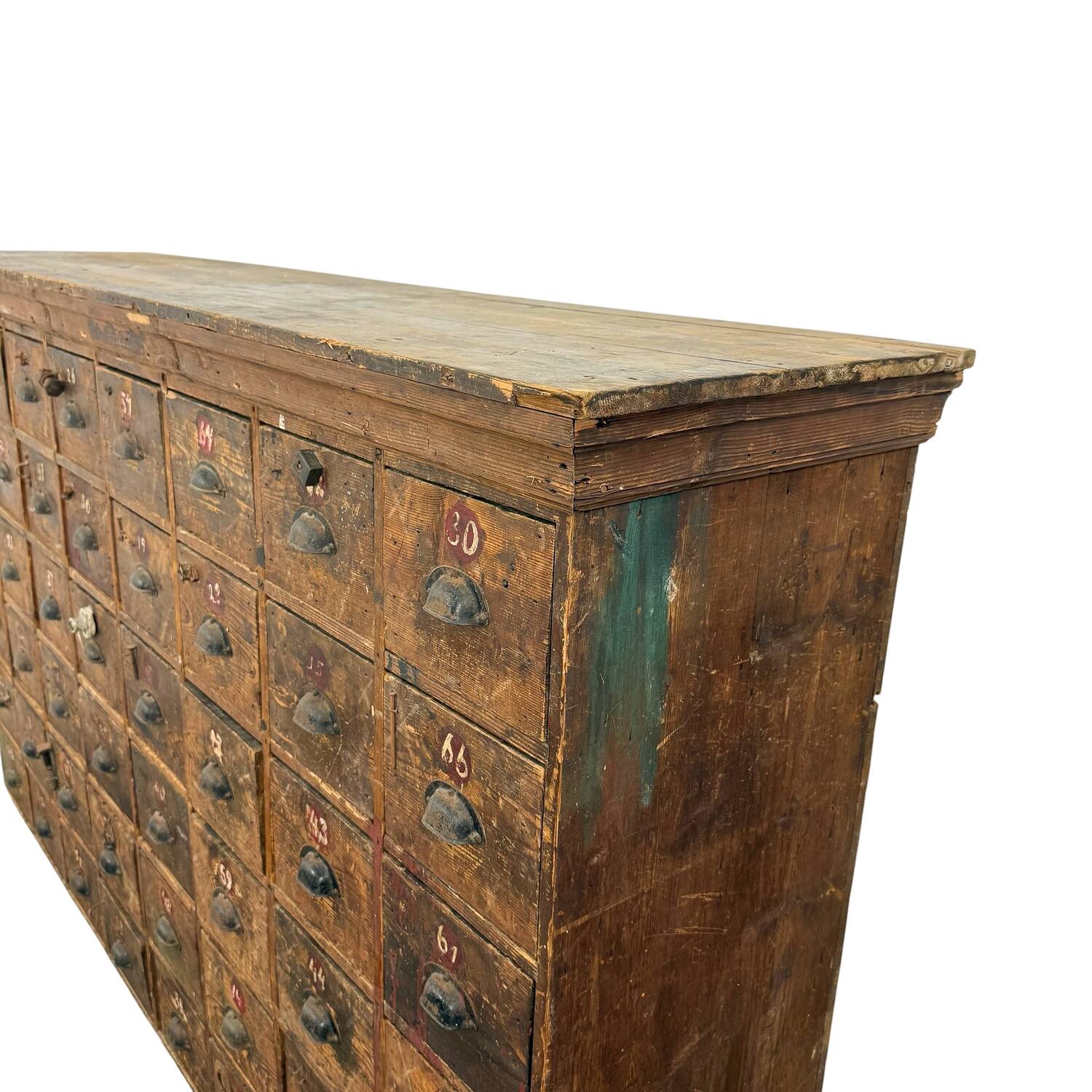 Large Antique Bank of Drawers – 48 Drawer Industrial Cabinet