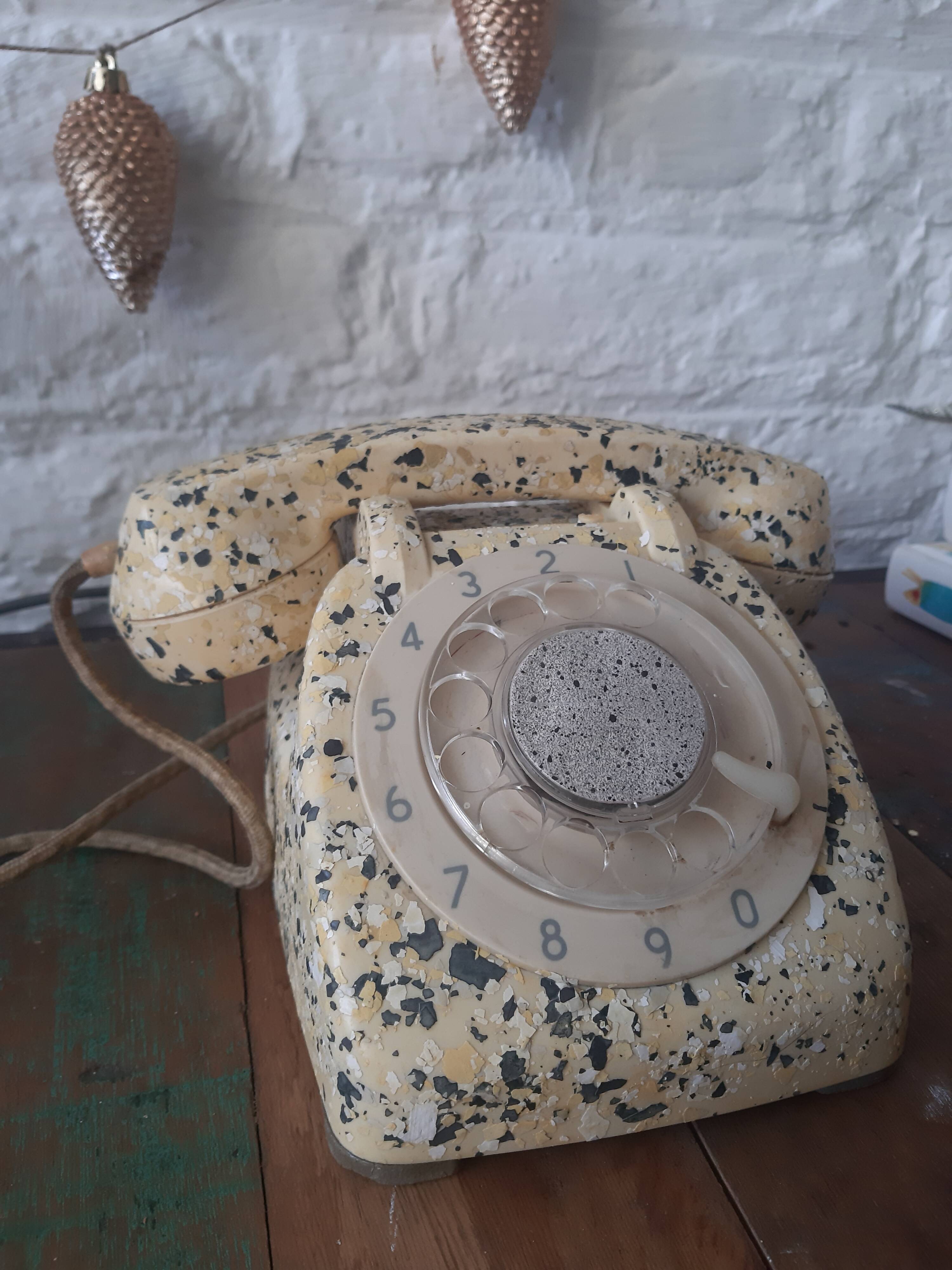 Vintage phone terrazzo effect 1963
