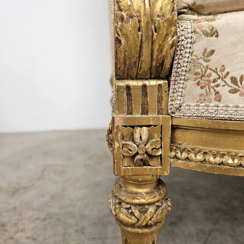 Pair of Louis 16 gilded wing chairs