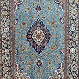 Ancient Persian carpet Ghoom wool and silk 142x222 cm