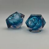 Pair of Artisanal Murano 'Sommerso' Glass Vases, 1960s