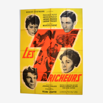 Affiche originale cinéma " Les Tricheurs " 1958 Carné,Belmondo, Charrier...