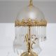 Lampe de table Peris Andreu, laiton doré, verre dépoli décoré, Espagne, années 60.
