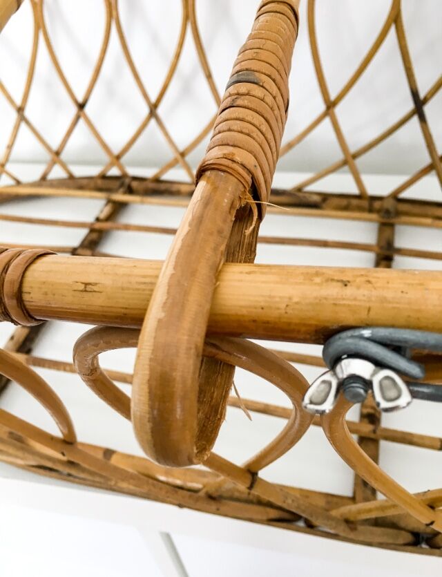 Rattan basket from the 70s