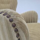 1960s, Danish armchair, light green furniture velour, beech wood.