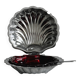 Silver-plated metal shell butter dish