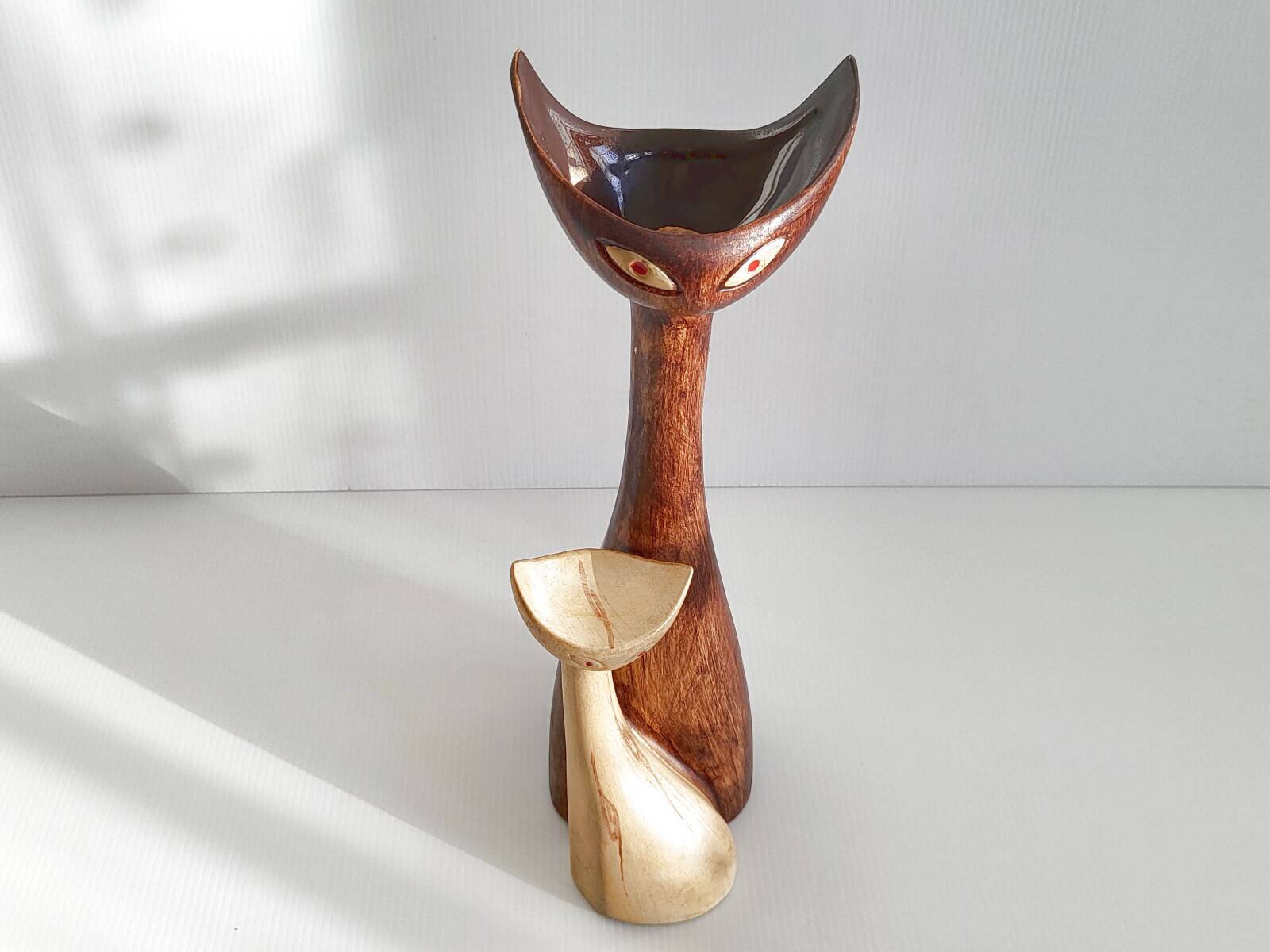 Vintage 1950 liqueur bottle chat chats ceramic 50s noyau de poissy