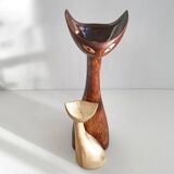 Vintage 1950 liqueur bottle chat chats ceramic 50s noyau de poissy