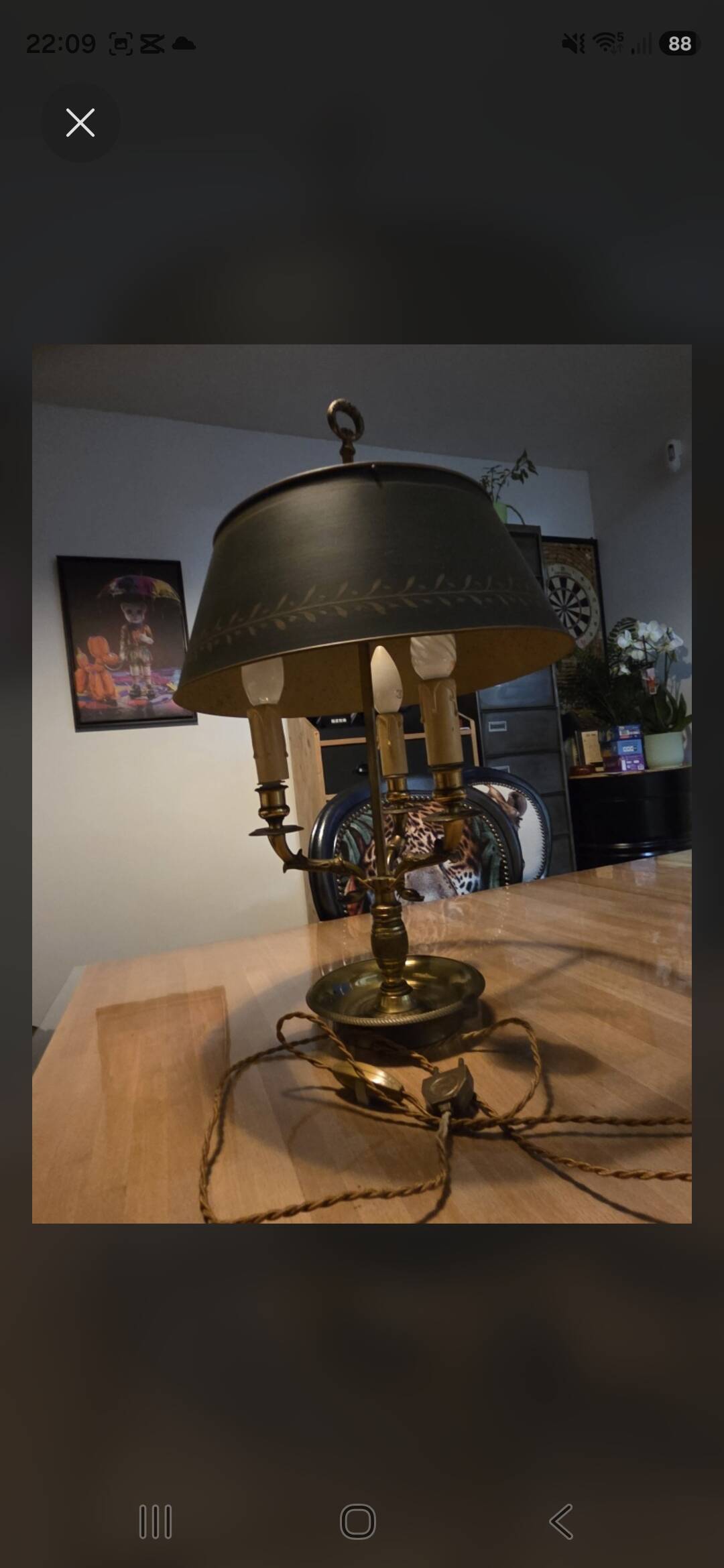 Vintage Bouillotte Lamp in Bronze – Empire/Directoire Style – Signed F.B.