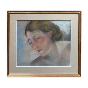 Tableau Pastel Portait de femme,