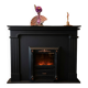 Luxury electric fireplace and classic black mantel suite
