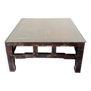 Table basse vintage brutaliste - asiatique