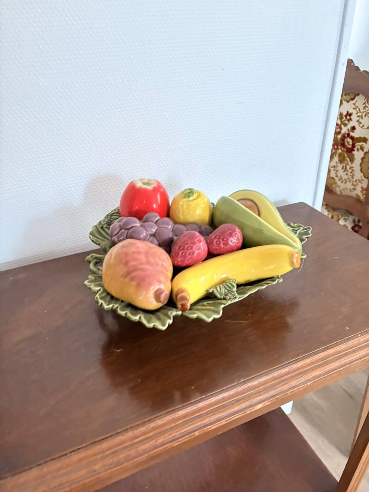 Old Basket Plate Fruit Bowl ceramic Barbotine