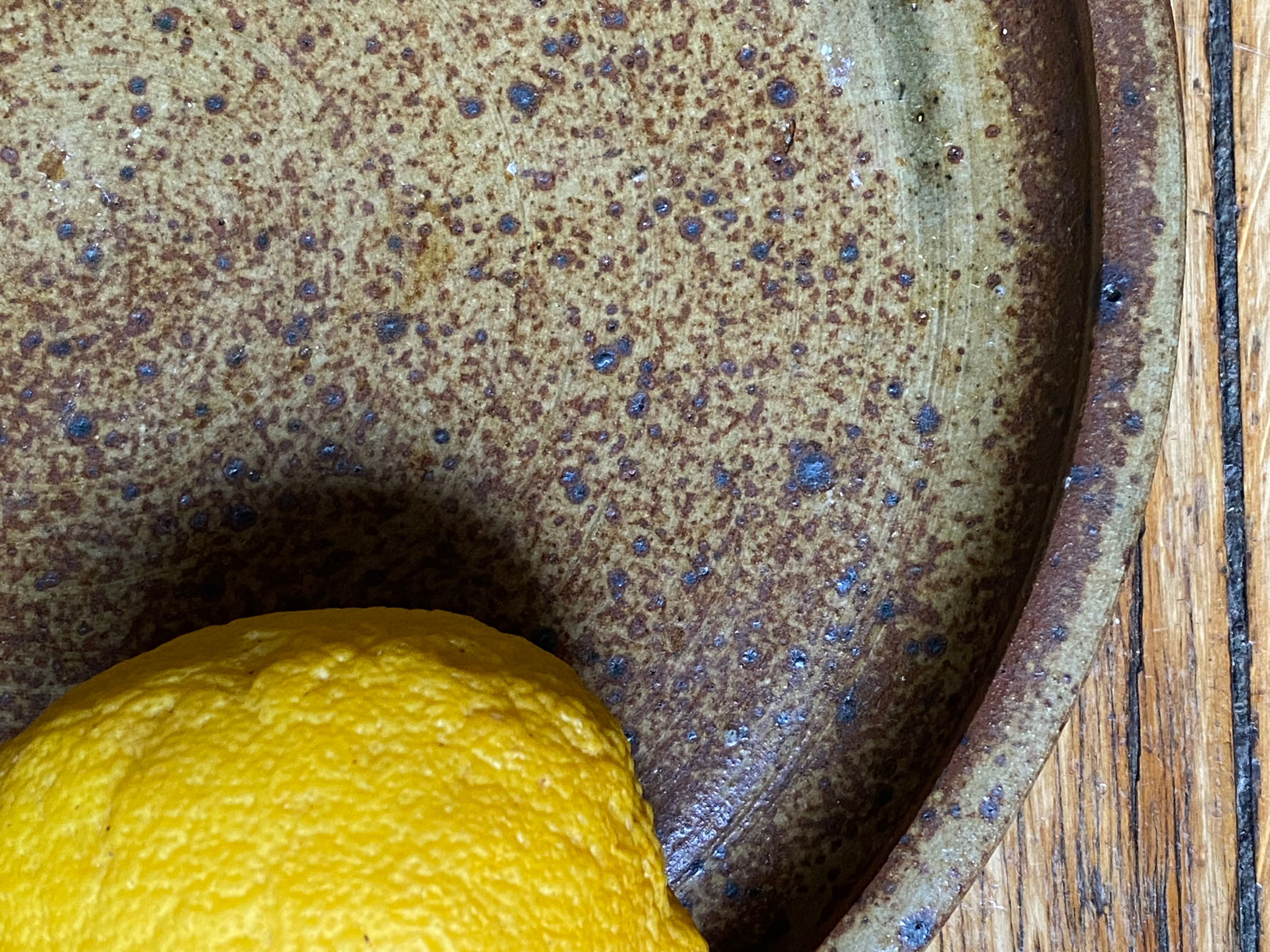 Pyrite stoneware dish