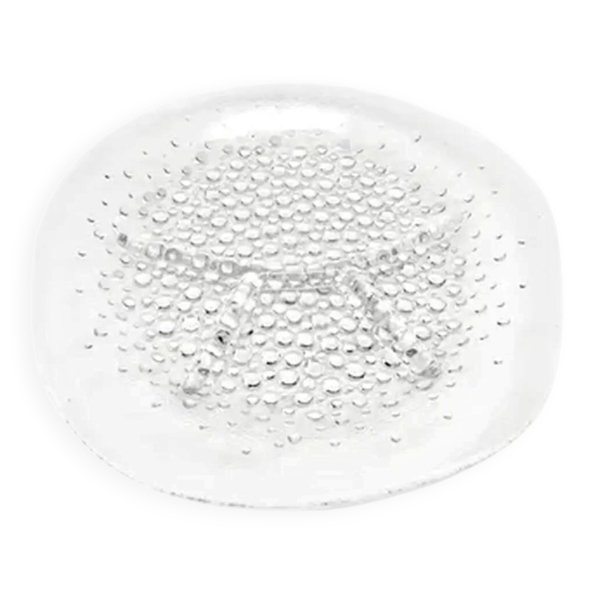 Modernist appetiser platter, pressed glass, design by J.S. Drost, HSG Ząbkowice, Poland, 1970s