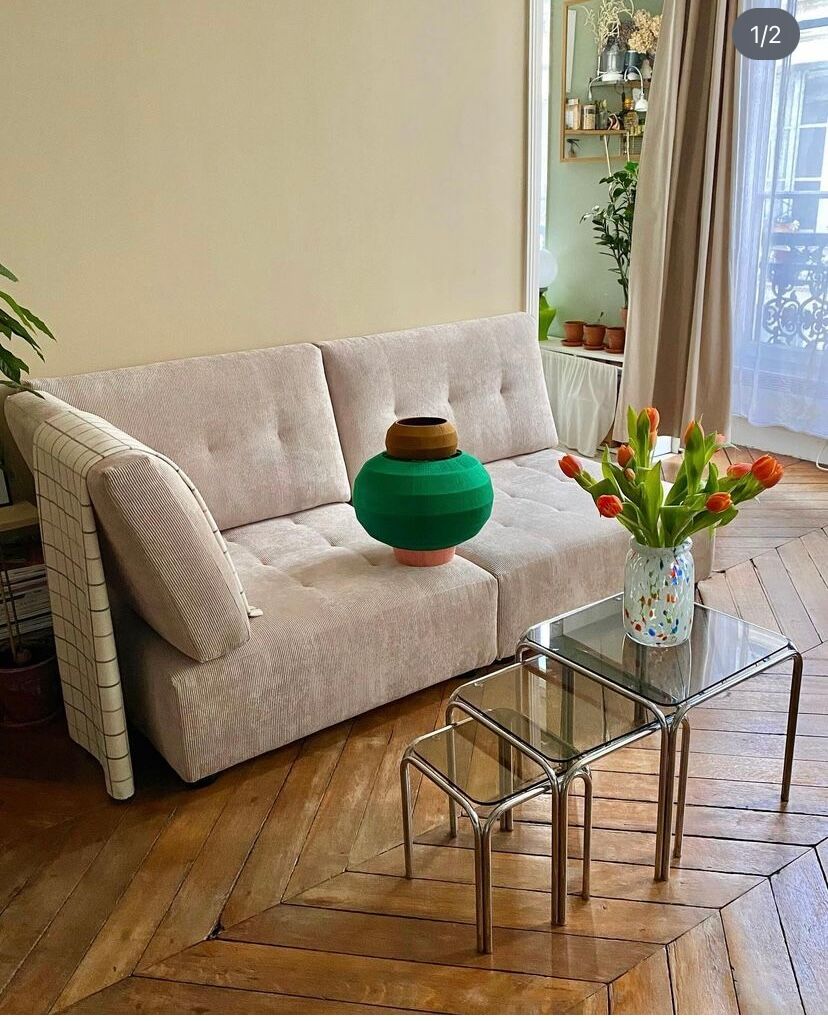 Modular sofa habitat vintage style completely reupholstered