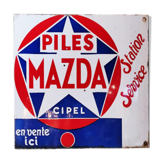 Plaque émaillée double-face Mazda