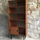 Vintage library showcase - metal feet - mahogany veneer - 1960