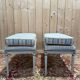 Pair of Louis XVI benches in lacquered and gilded wood