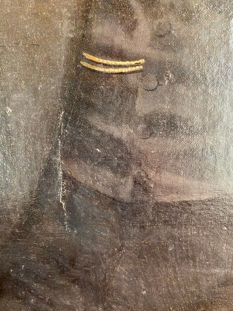 Ancient painting , portrait of a man signed A Delmére and dated 1845