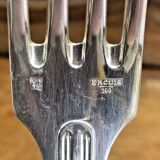 6 Ercuis Filet Chinon table forks in silver metal