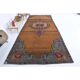 1970s Vintage Turkish Oushak Handmade Wool Cotton Brown Runner Rug 178x448