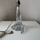 1960s vintage twisted crystal lamp base, Daum style