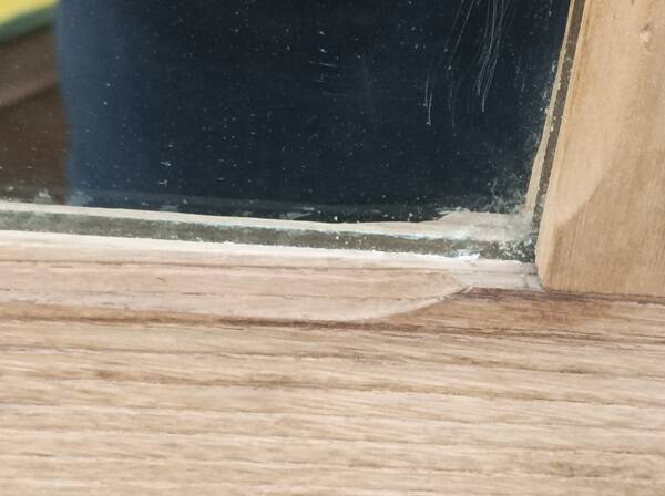 Entrance mirror Weathered air-gummed wood frame