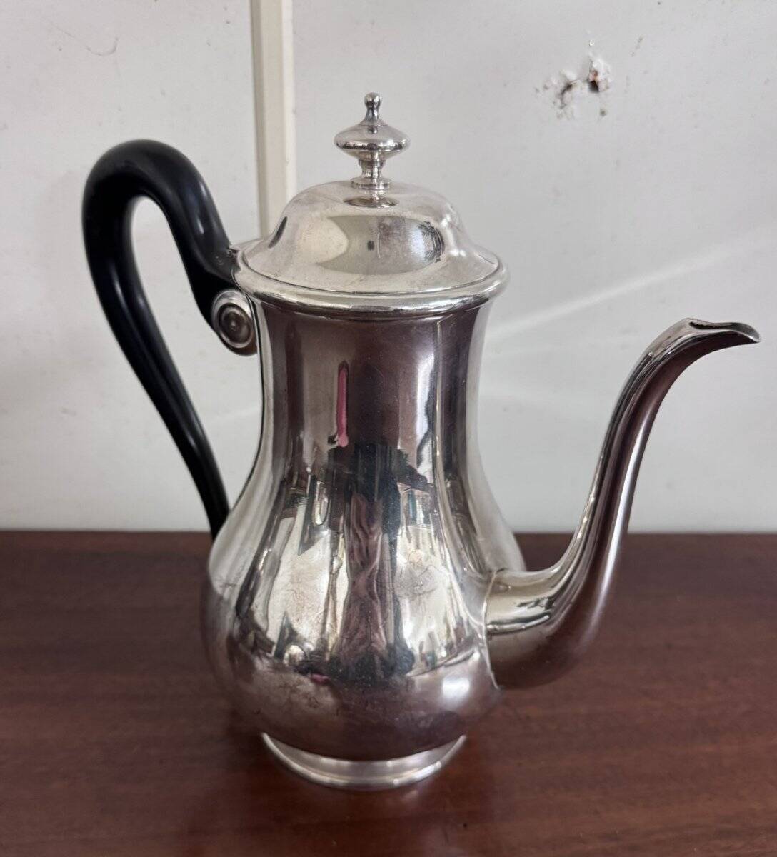 Empire style silver-plated chocolate pot