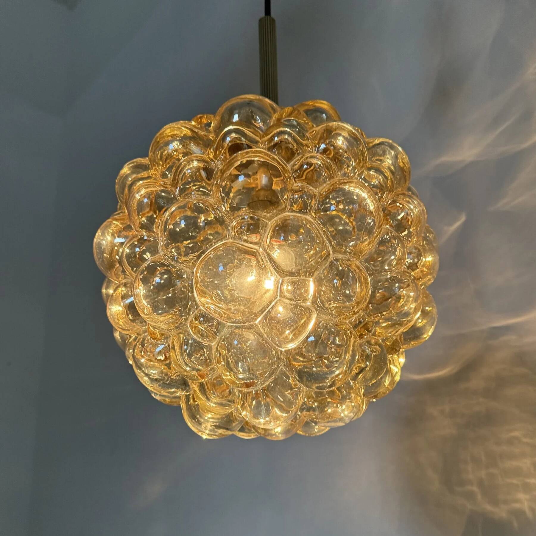 XL Helena Tynell glass bubble hanging lamp pendant, 1970s