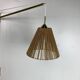 Midcentury extendable brass wall mount with cocoon and sisal shade Lars Schioler, 1960s