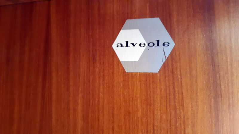 Marcel Gascoin vintage teak storage cabinet Alvéole edition, Circa 1950.