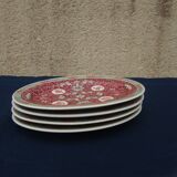 4 oval raviers in Chinese earthenware L 20.5 cm