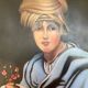 Orientalist portrait painting signed