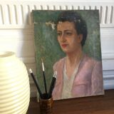Portrait ancient oil on canvas