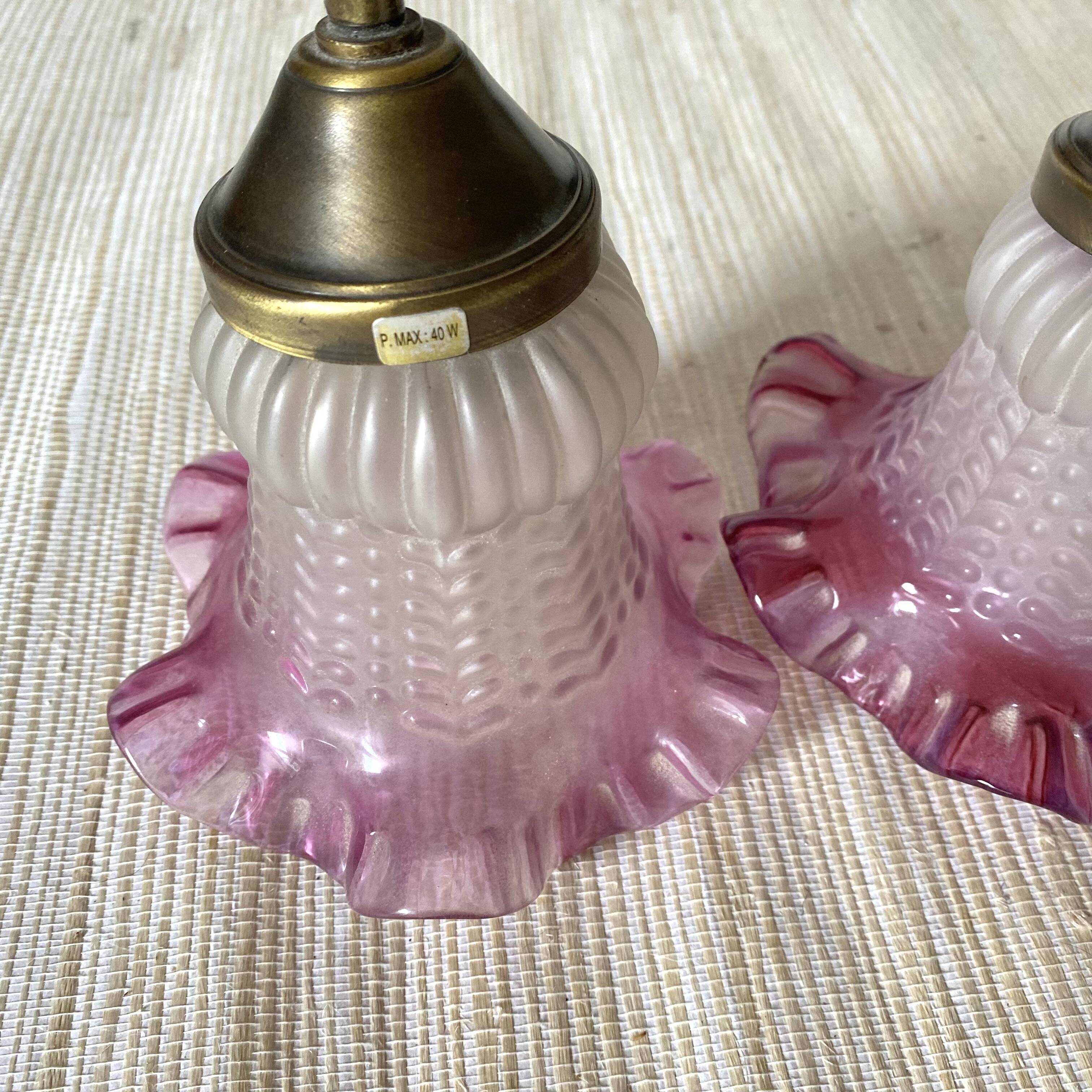 Pair of retro style wall lights, tulips