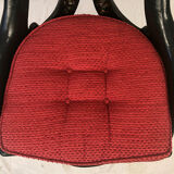 Chaise gondole Napoléon III en bois et papier mâché laqué noir et burgauté