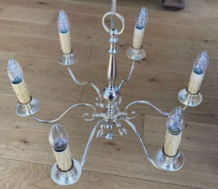 Lustre Hollandais en métal argenté XXème