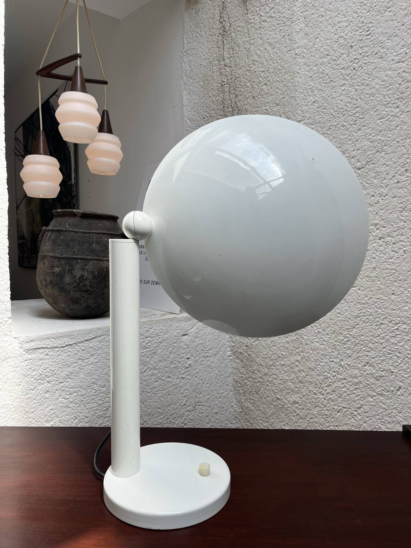 White Metal Desk Lamp 1980s