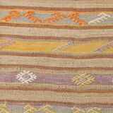 5x6 Soft Yellow & Purple Turkish Kilim, 168x135