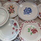 13 mismatched antique dessert plates