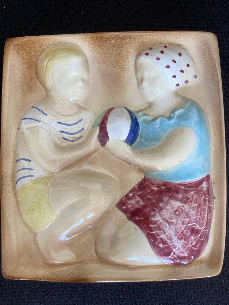 Mid-century design ceramic wall tile decoration, Czechoslovakia, 1960s