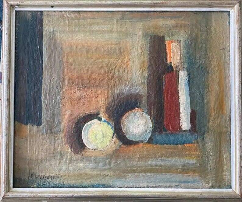 Original Swedish Oil on Canvas – “Still Life” by Bengt Delefors – Signed – Vintage & Framed