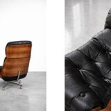 Vintage Mid-Century Modern Swiss Leather Lounge Chair from Giroflex